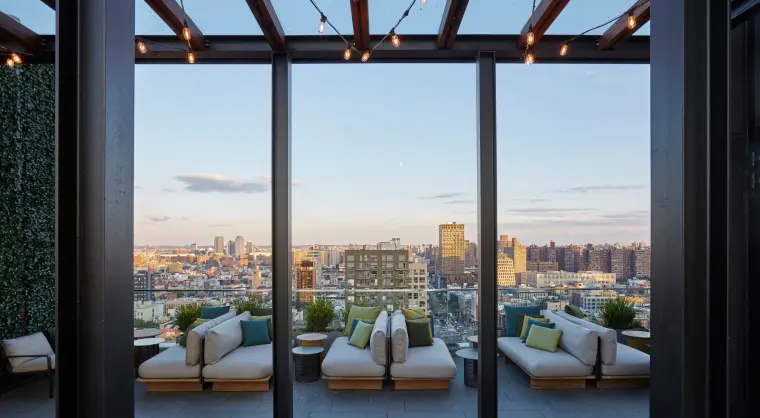 view of hotel rooftop bar in new york